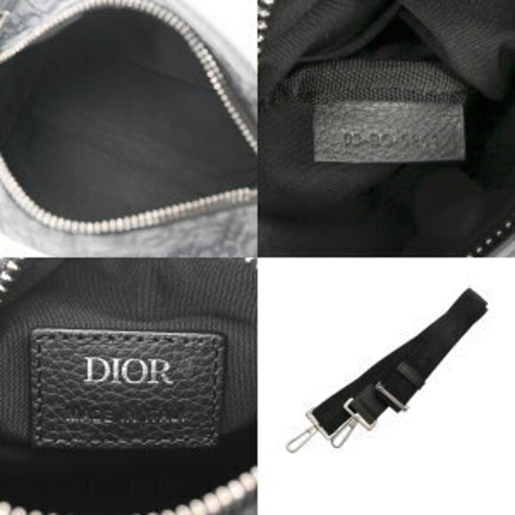 Dior ROLLER Bag Black Oblique Jacquard Canvas Calf Leather Handbag - Picture 10 of 10